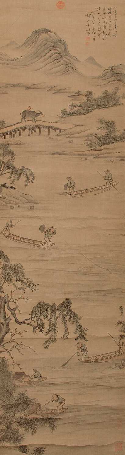 谢时臣 山水 立轴